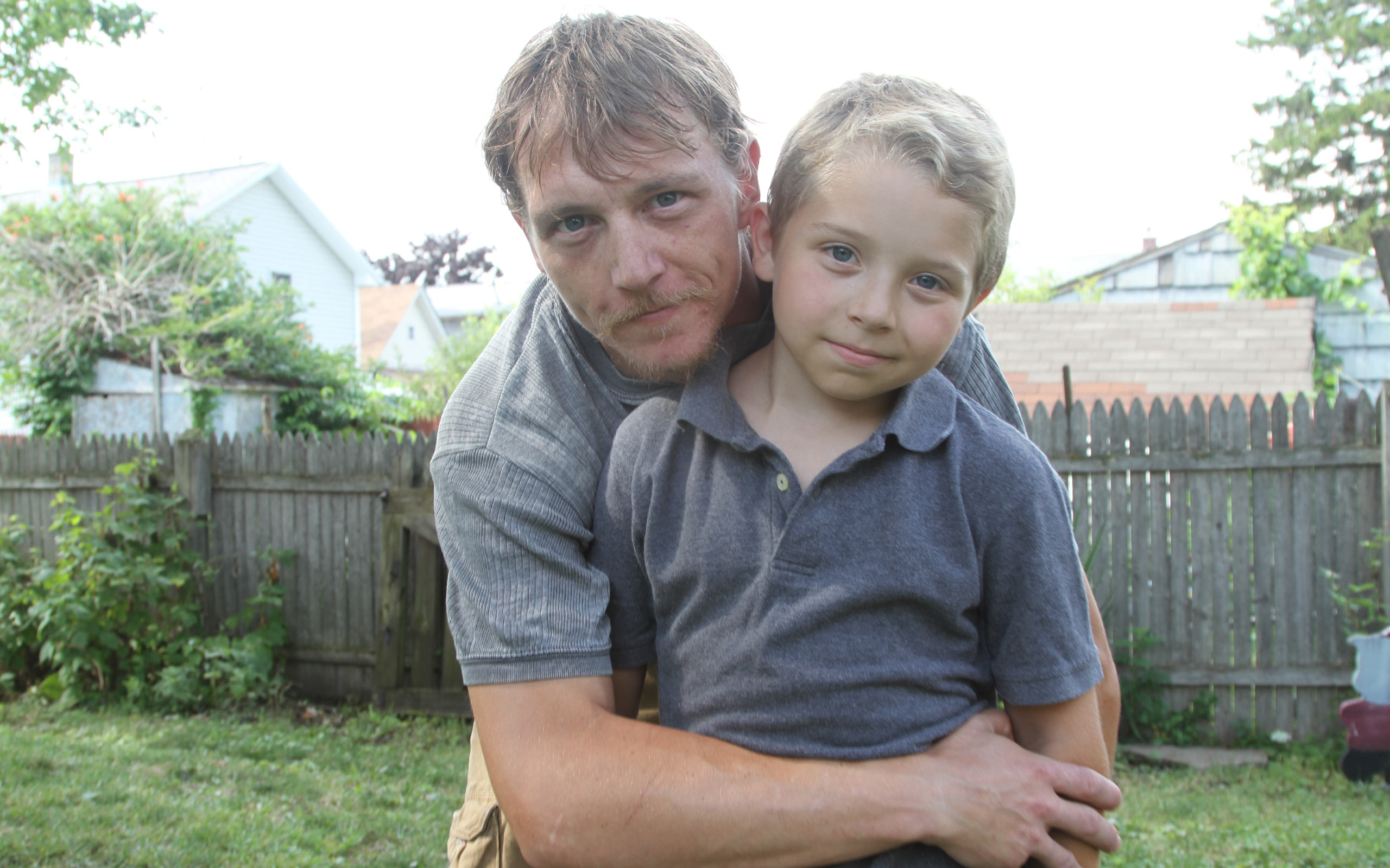 Tristan, diagnosed with LAL-D at 5 years old, with his father