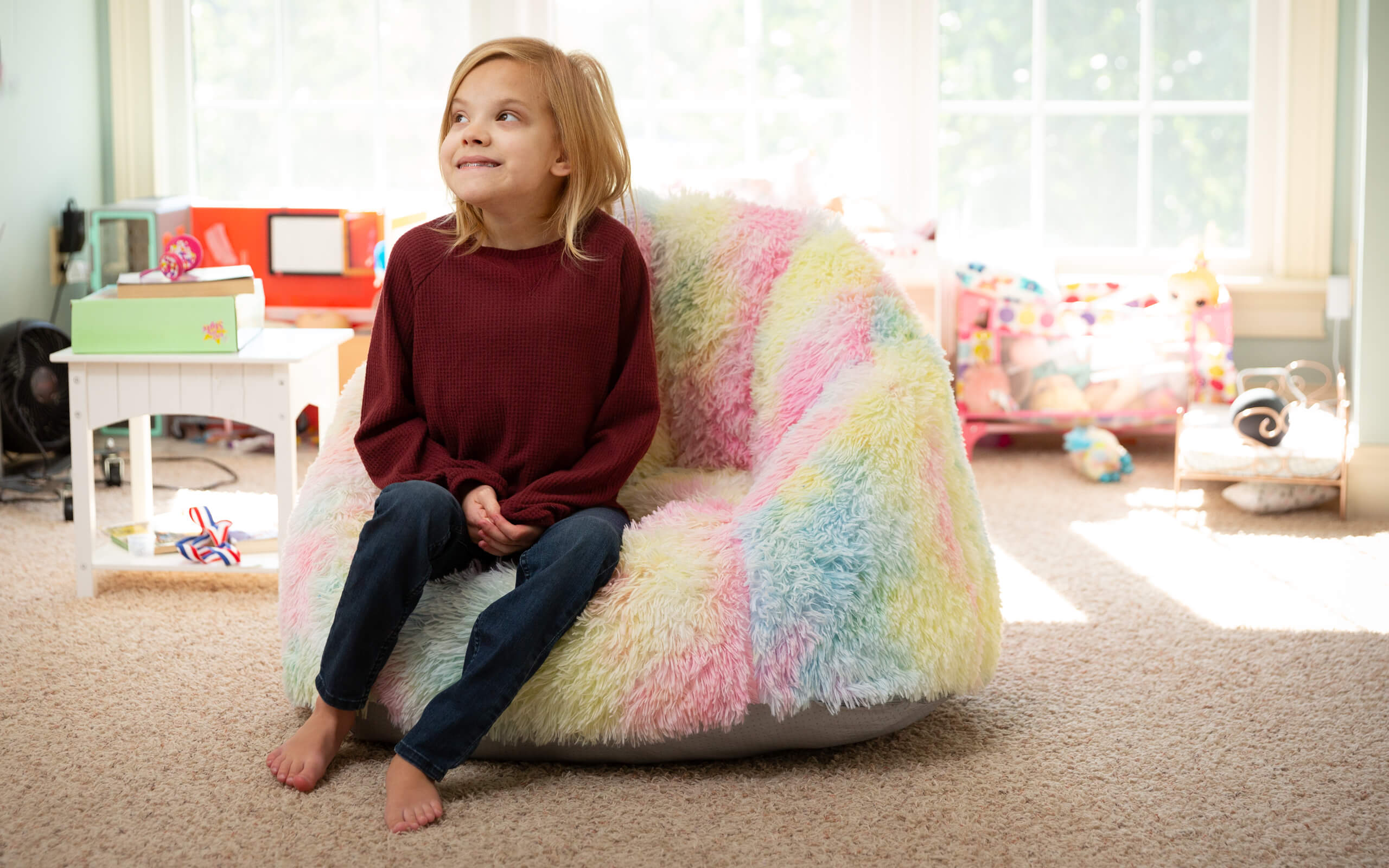 Kendall, diagnosed with NF1 at 10 weeks old, sitting